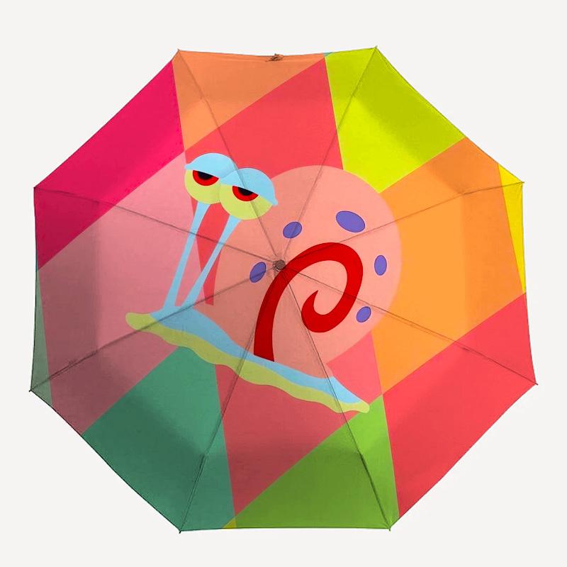 1pc Snail with Big Eyes On Colorful Background Umbrella with Plastic Handle,Suitable for All Seasons Home Travel Outdoor UmbrellaM1345