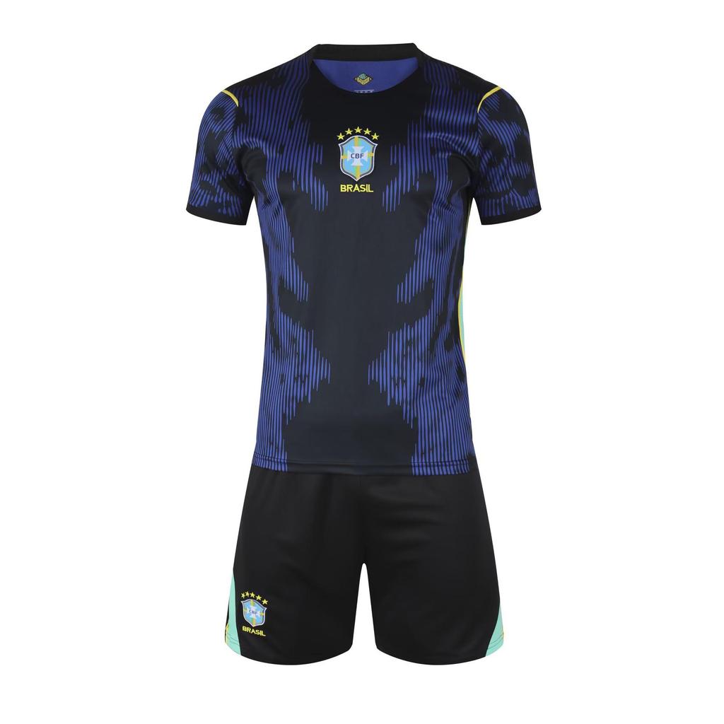 Conjunto de Camiseta de Visitante para el Mundial de Fútbol 2026 Brasil - Uniforme de Fútbol de Manga Corta para Adultos y Niños