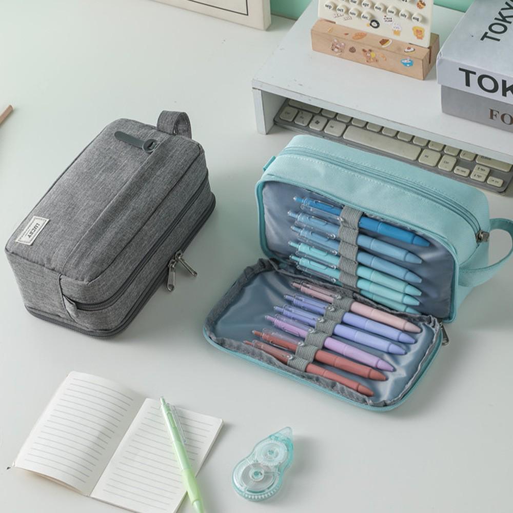Oxford High-Gloss Pencil Case for Students, Large Capacity Double-Sided Stationery Bag