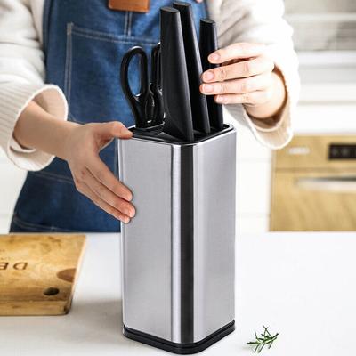 8inch Knife Holder Multifunctional Stainless Steel Knife Stand Can Hold Scissors Chef Knives Holder Kitchen Accessories Tool