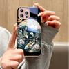 LotusFlower Goldfish Phone Case Metallic Lacquer Tempered Glass Shockproof Cover for Huawei Honor iPhone OPPO Realme OnePlus Xiaomi Redmi Samsung Vivo