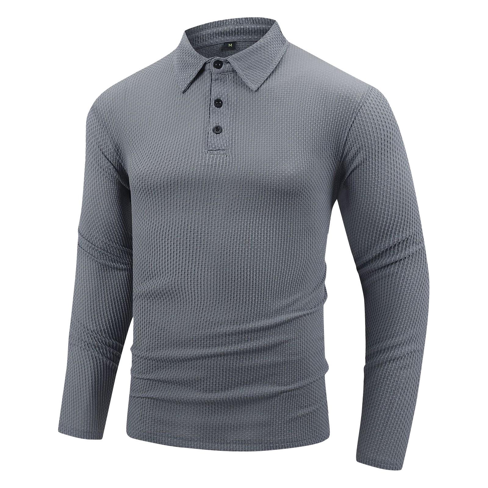 

Men s Autumn Solid Color Casual Loose Button Long Sleeve Shirt M