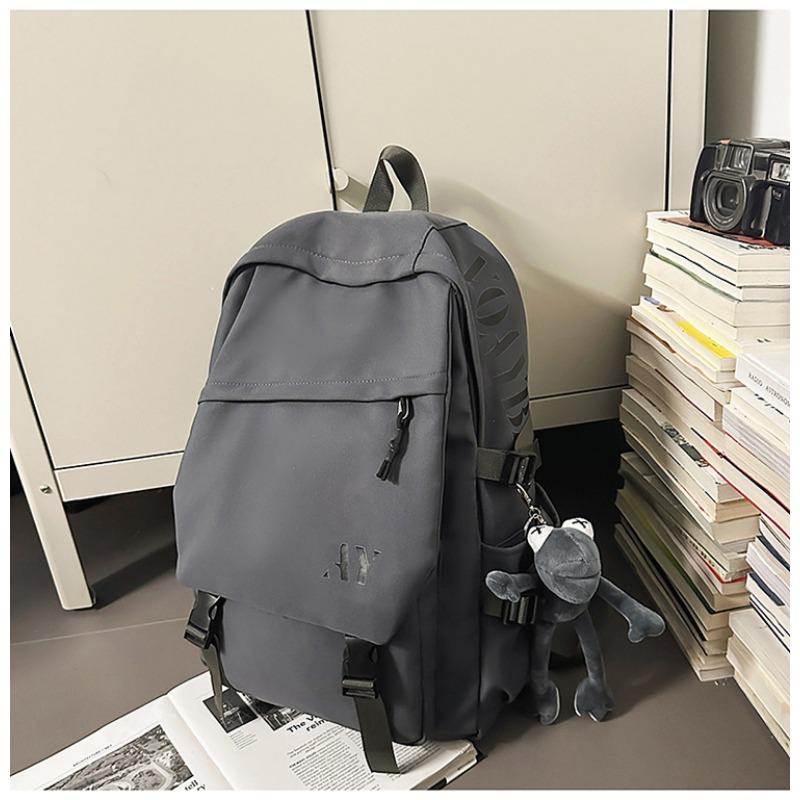 High value niche design backpack couple solid color simple lightweight large capacity backpack