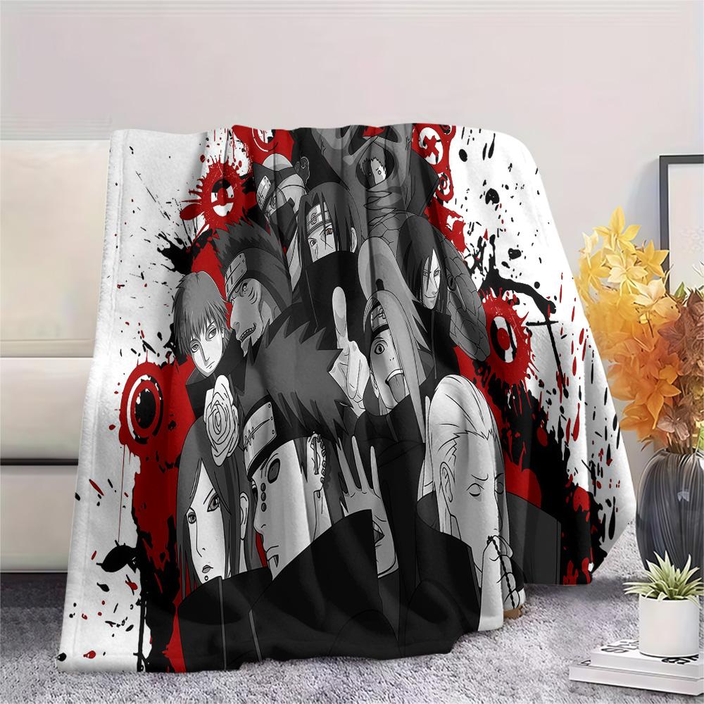 1PC Naruto Fire Determination Patterned Flannel Blanket Suitable For All Seasons For Home Decor Warmth And Comfort Gifts Holiday Present