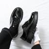 Summer Leather Shoes Men's Thick-soled British Style Business Dress Casual One-pedal Trendy Shoes Thick-soled Heightening Foot Wedding Shoes