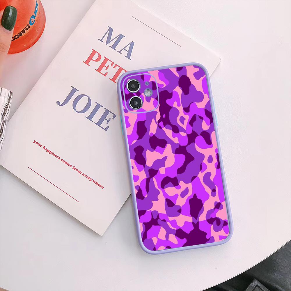 Custodia per Telefono RUICHI Lovebay Camouflage Verde Militare Per iPhone13 12 Mini 11 Pro XS Max X XR 7 8 Plus Copertura Traslucida Opaca