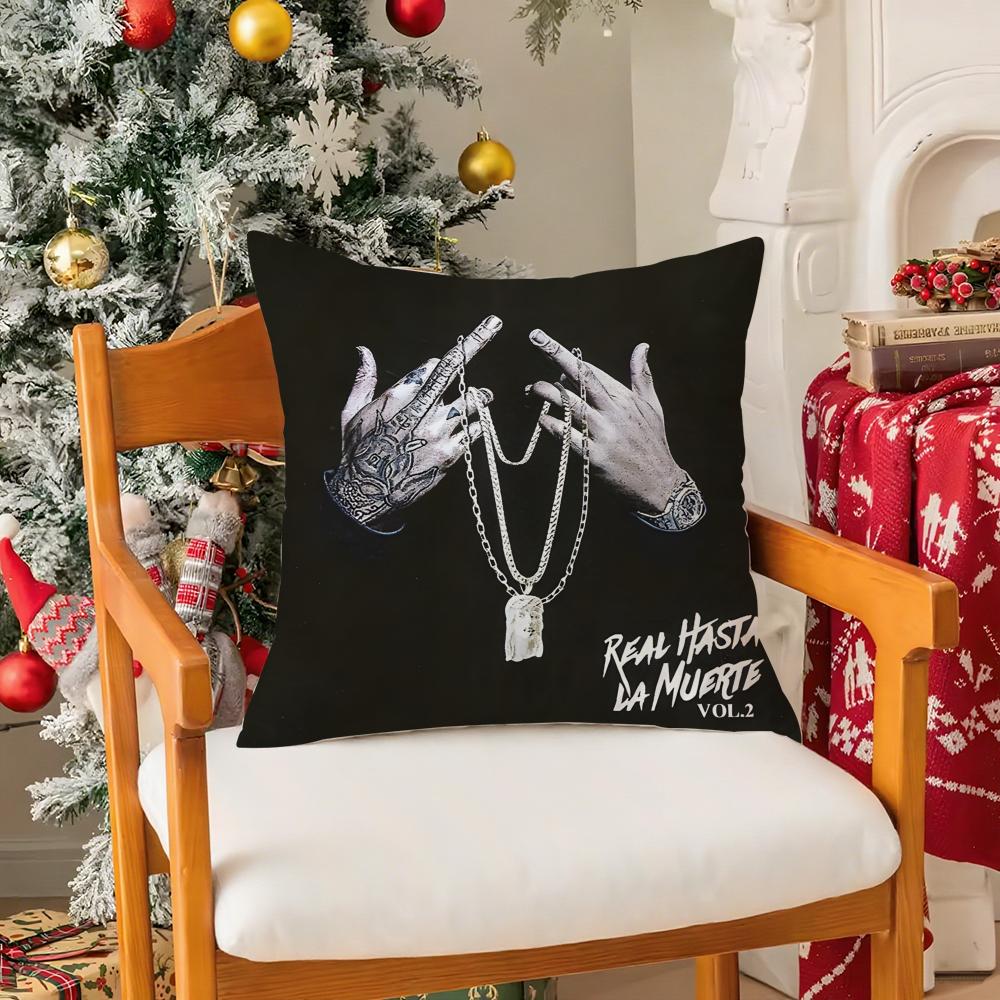 Rapper AAnuel AA Real Hasta La Muerte  Pillow Case Silky Short Plush With Invisible Zipper Dustproof Sofa Cushion Cover