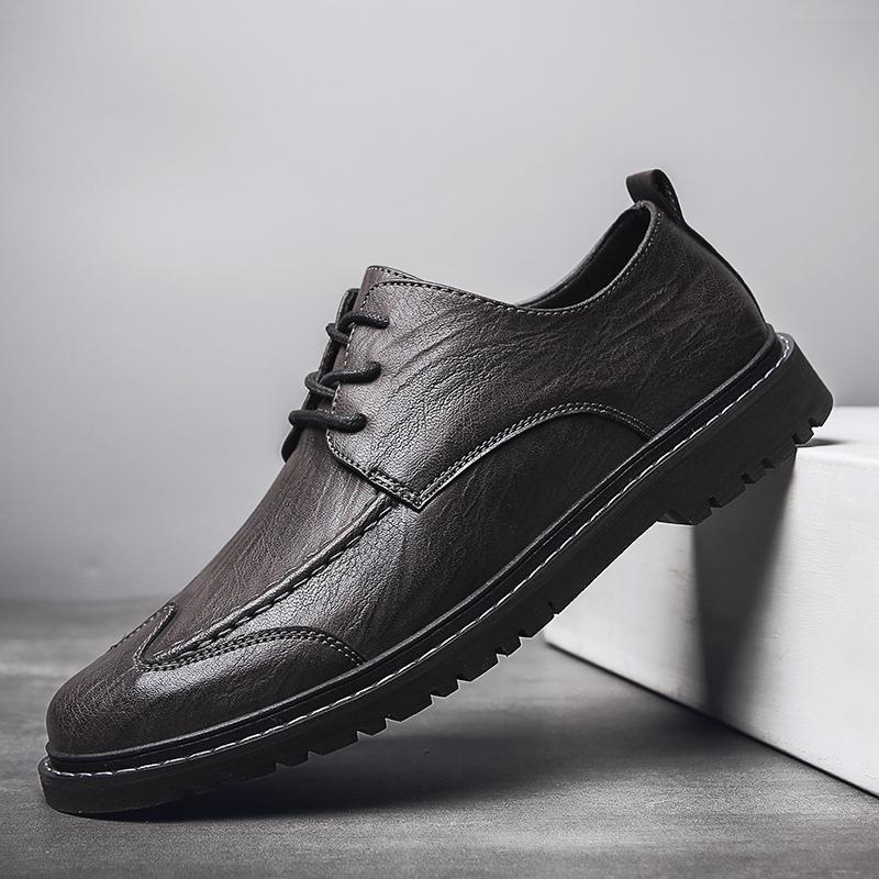 2025 New Fashion Men's Casual Leather Shoes Men's Business Formal Leather Shoes Retro Comfort Casual Men Shoes Zapatillas Hombre