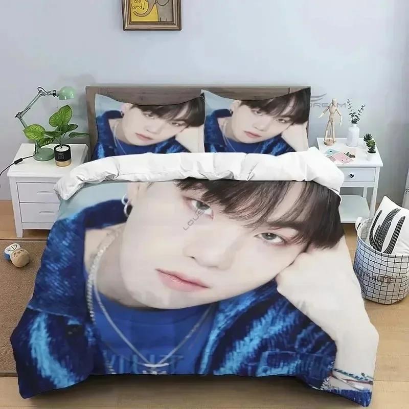 Luxury New 3D Print Korean Popular Male Singer Group Bedding Set,Duvet Cover Bed Set Quilt Cover King Queen Size Bedding Set