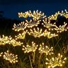 LED Solar Flower Lights Outdoor Waterproof Garden DIY Firework Decor Path Stake Solar Lamp for Street Walk Patio
