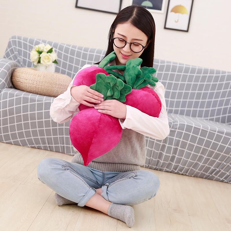1pc 40cm Simulation Radish Plush Toys Kawaii Stuffed Vegetable Doll For Kids Cute Sofa Pillow Nap Pi