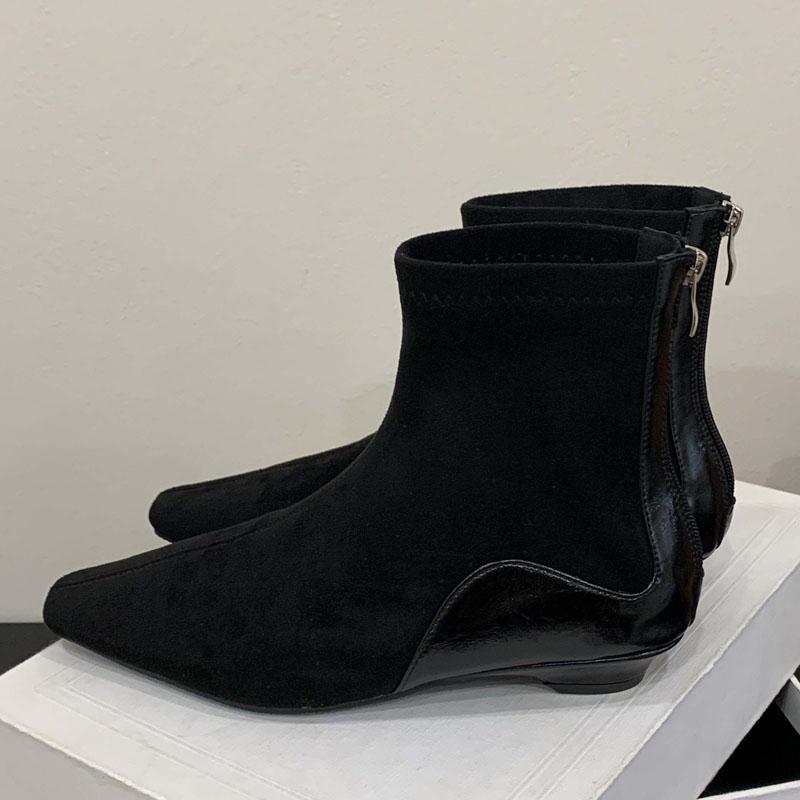 

Eilyken New Autumn Winter Fashion Pointed Toe Low Heels Women Ankle Boots Concise Zipper Punk Ladies Shoes 35