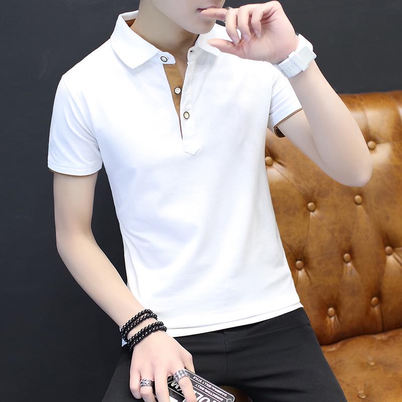 Men's POLO Shirt Pure Cotton Casual Slim Fit Short Sleeved T-shirt Bottom Top for Men