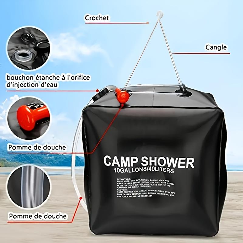 Solar Shower Bag 40L Durable PVC Portable Camping Shower Bag - Ideal for Outdoor Bathing and Handwashing during Hiking and Mountaineering