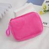Korean Mini Plush Square Zipper Coin Purse Women Thin Small Handbag Card Package Coin Bag Cute Purse Key E… More