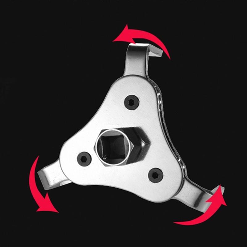 3 Jaw Oil Filter Wrench Adjustable Steel Heavy Duty Fuel Housing Removal Tool For Car