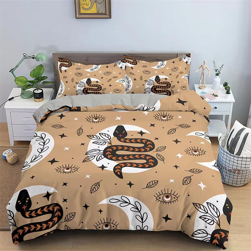 Sun And Moon Duvet Cover Moth Sugar Skull Bedding Set Microfiber Butterfly Snake Animal Quilt Cover Weed Plants Bedspreads Cover