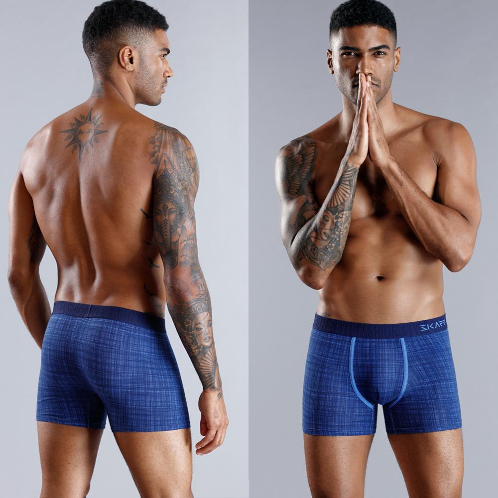 BONITOS 4Pcs Print Men's Underpants Cotton Boxers For Men Comfortable Man Underwear