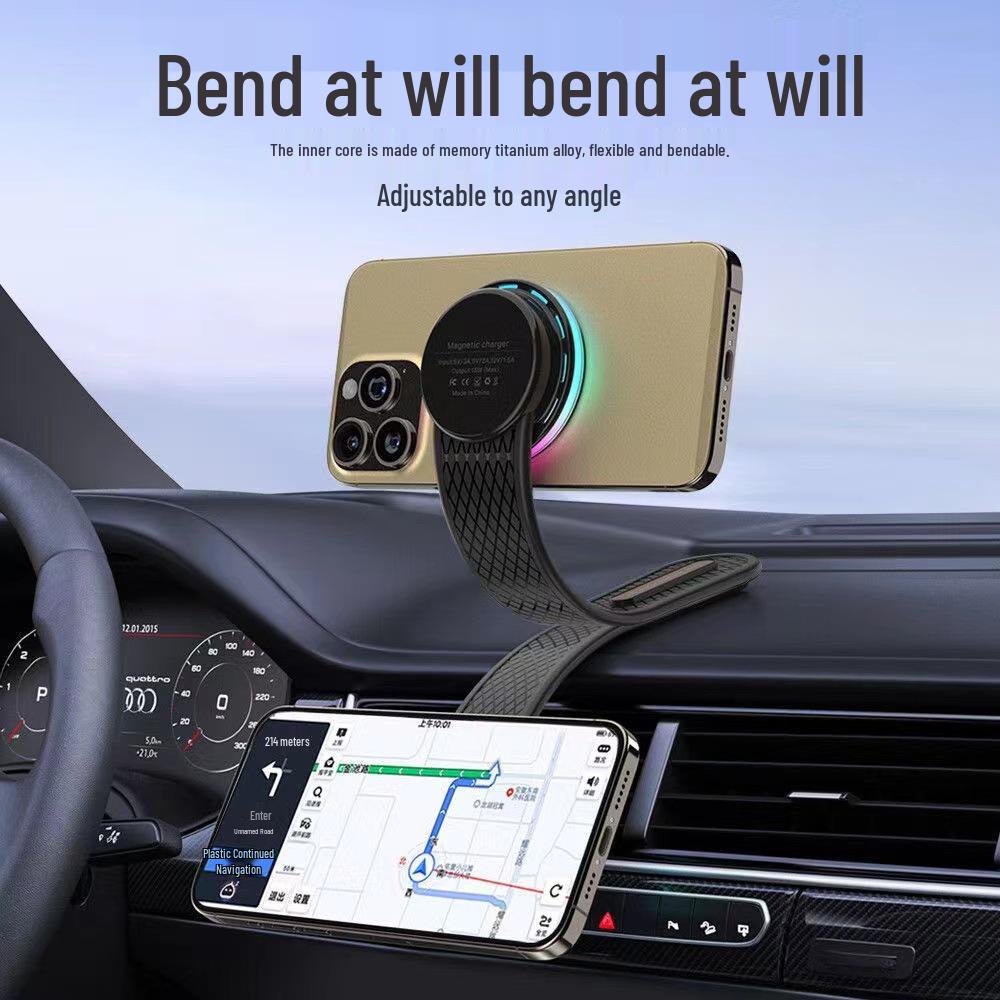 Multifunctional Wireless Car Phone Holder: Dashboard, Console, Folding, Rotating