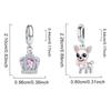 Copper Cute Pink Dog Shiny Crown Charms Beads Fit Diy Bracelet Necklace Making Gift Of High Quality Jewelry