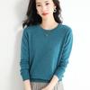 Women's Fashion Casual Solid Color Print Plus Size Autumn Winter Long Sleeve O-Neck Sweaters
