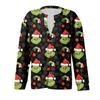 Women's Fashion Christmas Printed Long Sleeve Knitted Cardigan Button Down Jacket