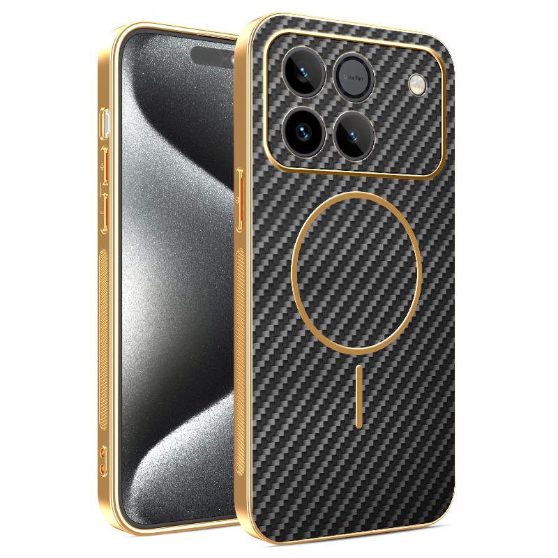 For Honor Win Win RT Win Turbo electroplated carbon fiber magnetic fingerprint-resistant shockproof phone case