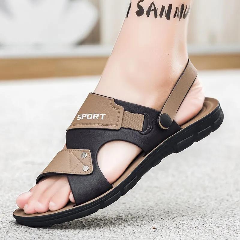 

Summer Men s Sandals Open Toe Flat Men s Casual Shoes Outdoor Walking Sandals for Men Beach Shoes Men Slippers 39 хаки