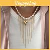 Unique Heart Shape Chain Necklace For Women With Zinc Alloy Material And Fall Trend