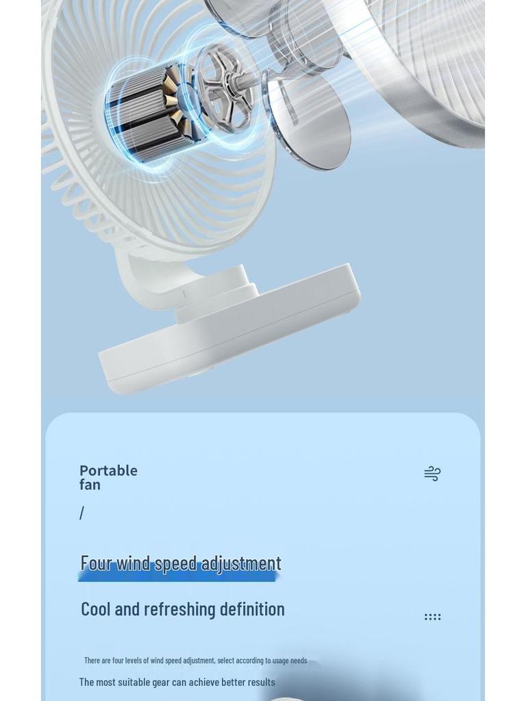 2025 Portable Silent Desktop Fan for Students with Free Rotation and Rechargeable Battery