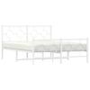 Metal Bed Frame with Headboard and Footboard White 140x200 cm