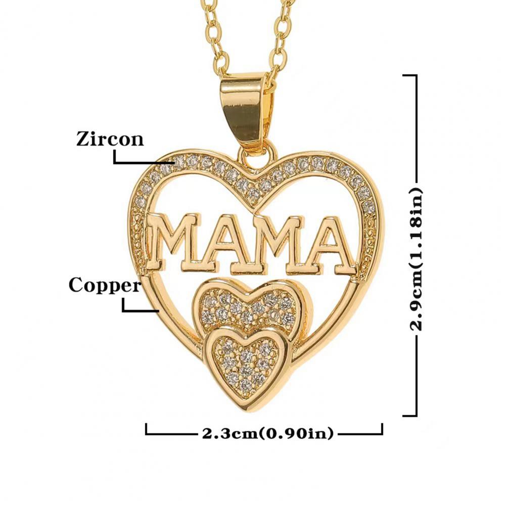 Rhinestone Heart-Shaped Pendant Necklace Fashion Elegant Necklace Jewelry Accessories for Daily Wear Gifting Mothers Day Gift