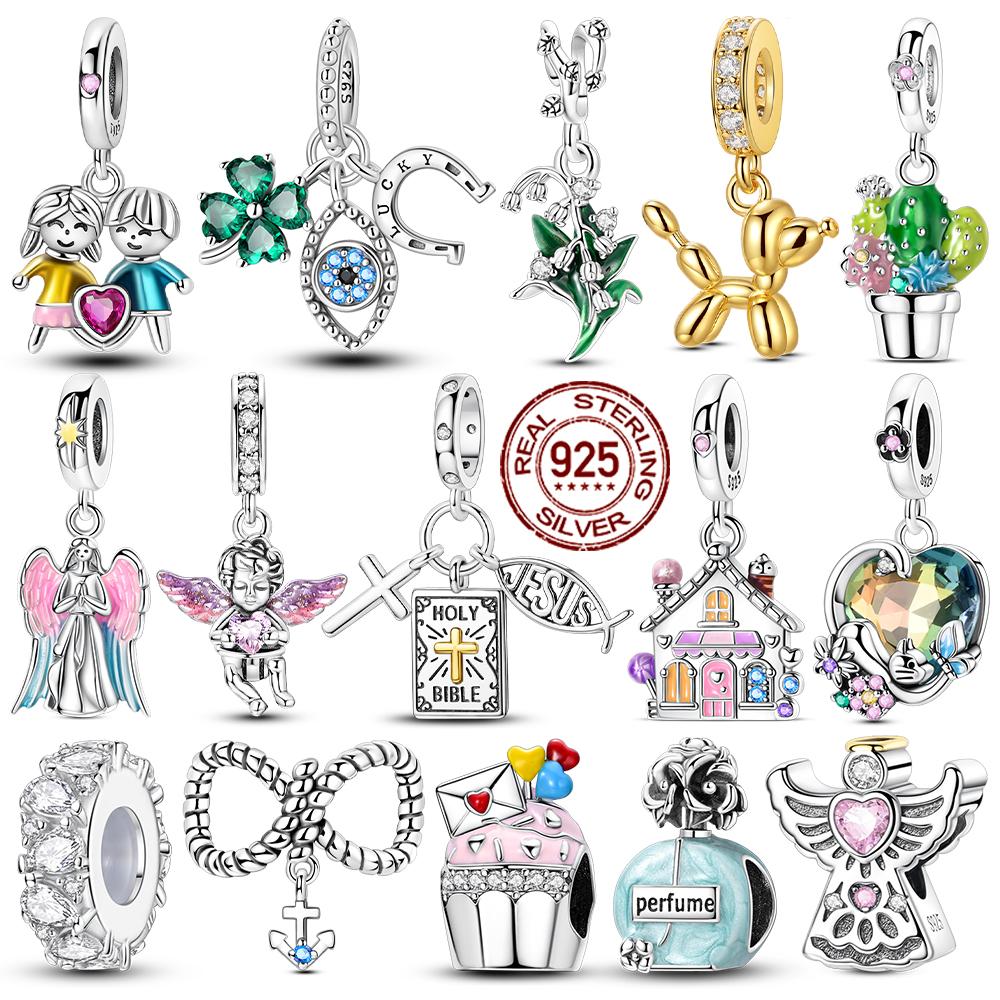 Copper Charms Angel Love Jesus Spinning Windmill Beads Fit Original Charm Bracelet Making Fashion Pendants Gift For Woman