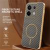 Phone Case For Xiaomi Redmi Note 13 Pro 5G/Poco X6 5G/X6 Neo 5G Carbon Fiber Textured Electroplated TPU Back Cover
