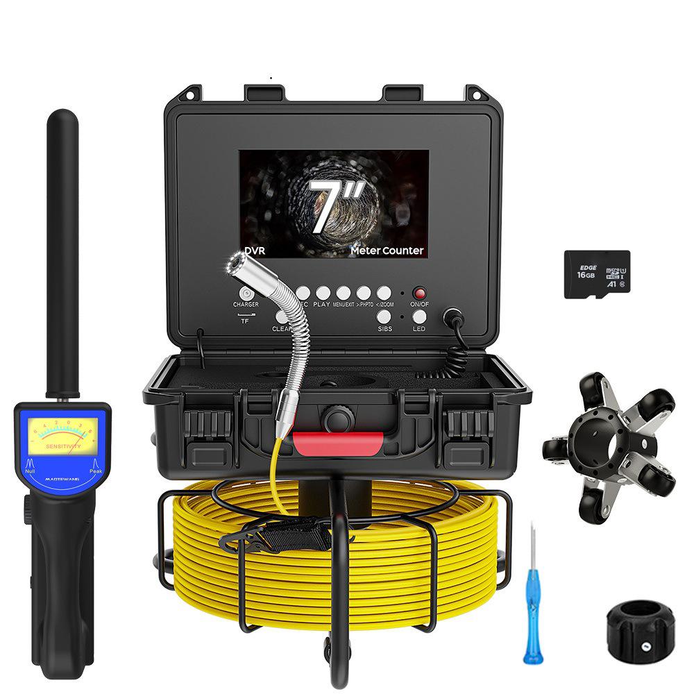 7-inch Screen Self-Leveling Sewer Endoscope with Meter Counter & 512Hz Transmitter for Pipe Inspection