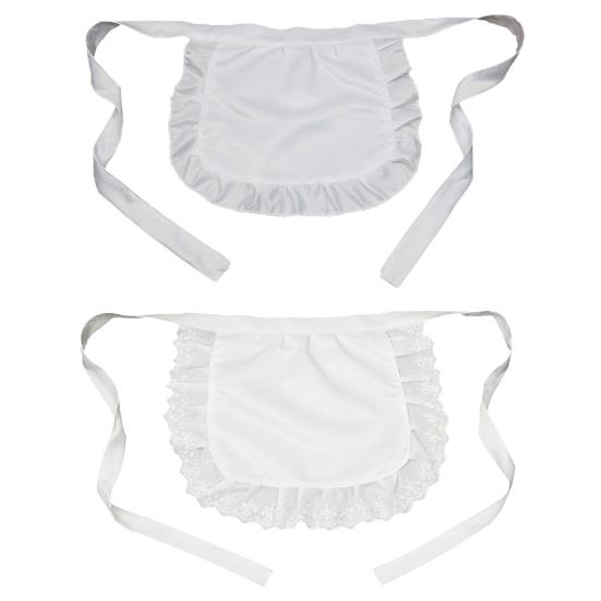 Maid Cosplay Schürze Weiß Rüschen Halbschürze Küchenkostüm Mädchen Taillenschürze für Cosplay Event Kostümparty Themenparty Accessoire