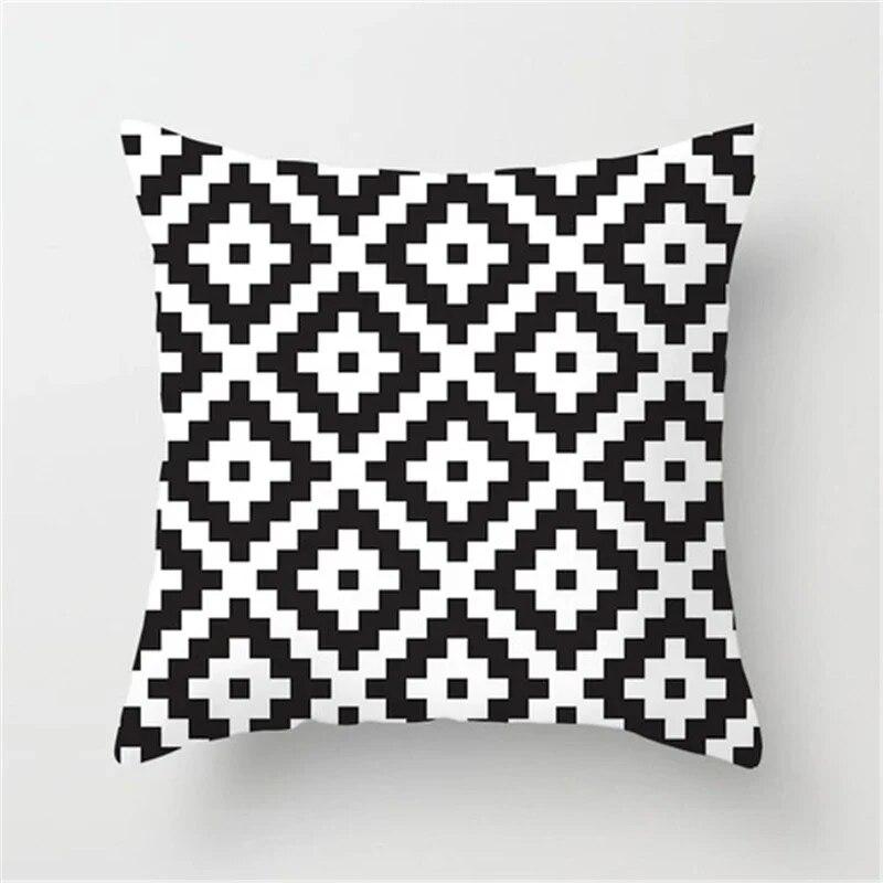 Simple abstract geometric leaf splicing pattern printed pillowcase sofa seat waist cushion  cover modern home decoration