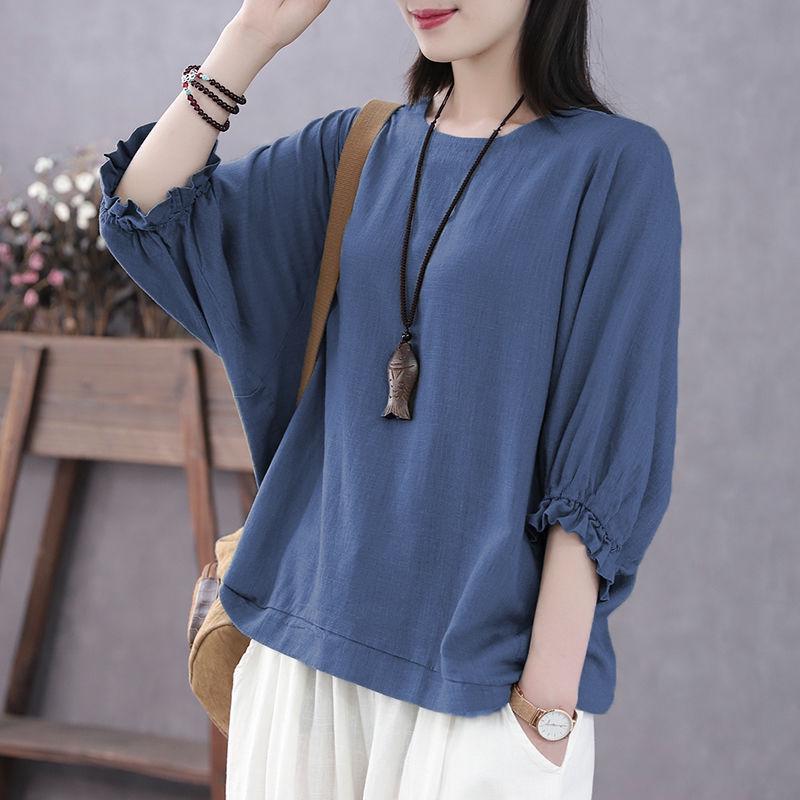 Retro Plus Size Women's Summer Batwing Sleeve Slimming Top