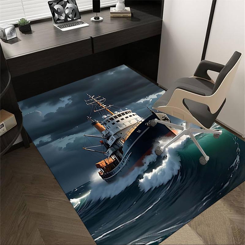 

1PC ship ocean Non-Slip Floor Carpet Compatible for Office&Living Room&Bedroom&Dining room - Flat-Weave Machine-O343 60cm by 90cm