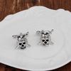 Personality Pirate Skull Cufflinks Silver Tone Death's Head Shaped Gemelos