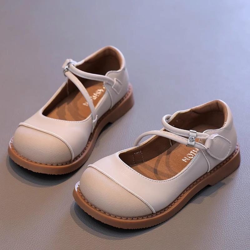 

Шкіряні туфлі для дівчинки, одномісні туфлі Мері Джейн з неглибоким вирізом, весняні та осінні стилі, туфлі принцеси на м якій підошві для маленької дівчинки, шкіряні туфлі для дівчаток 31 бежевий