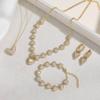 Bubble Heart-Shaped CZ Stone Pendant Zircon Adjustable Copper Metal Bracelet/Necklace/Earrings Women's Birthday Gift