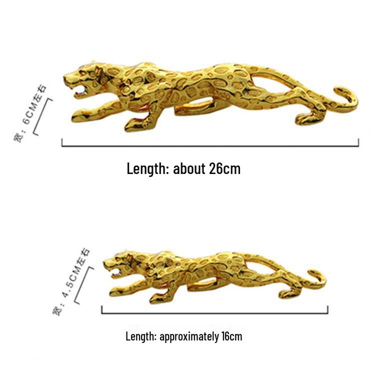 Golden Leopard 19cm Animal Figurine for Car Console Craft Decoration Gift