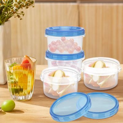 10 Τμχ Πλαστικό Μικρό Δοχείο Τροφίμων Δοχείο Αποθήκευσης Καταψύκτη Στοιβαζόμενο Μπουκάλι Ταξιδιού Μπολ Σούπας με Στεγανό Καπάκι για Ψυγείο