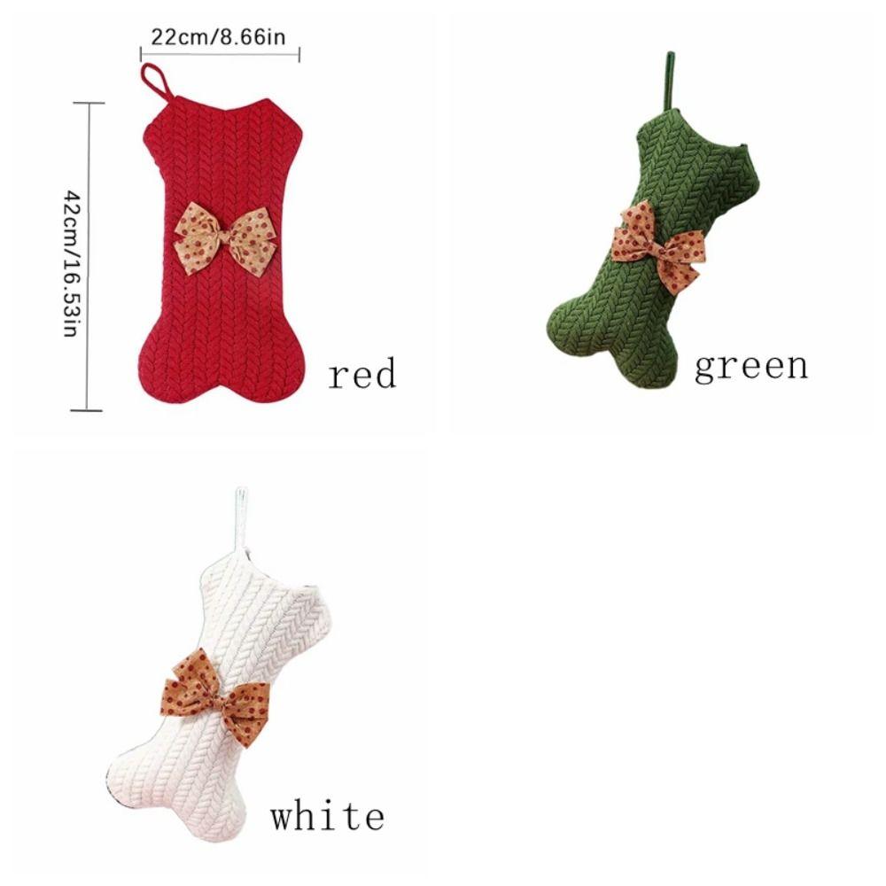 Exquisite Xmas Tree Ornament Portable Candy Stockings Creative Dog Bone Christmas Ornament  Gift