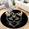 1pc Golden Feline Office Round Area Rug, Indoor Mat Suitable ForOffice, Under Office Chairs Bedroom Living Room Home Decor, Room Deco T120