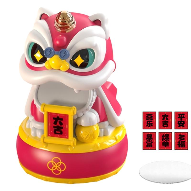 

Талисман Украшение Китайский Стиль Счастливый Танцующий Лев Модель Украшение Дома На Солнечной Энергии Праздничные Подарки Приносят Богатство Удачу