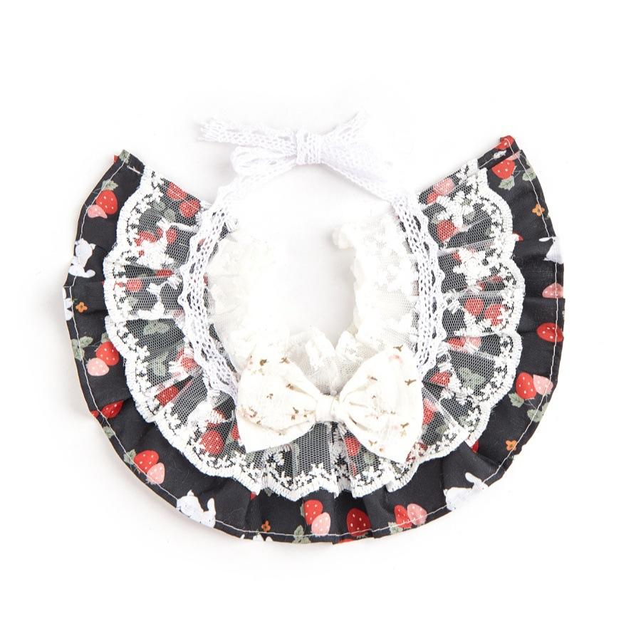 Lace Bow Floral Pet Bib Saliva Towel For Cat Dog Neck Scarf