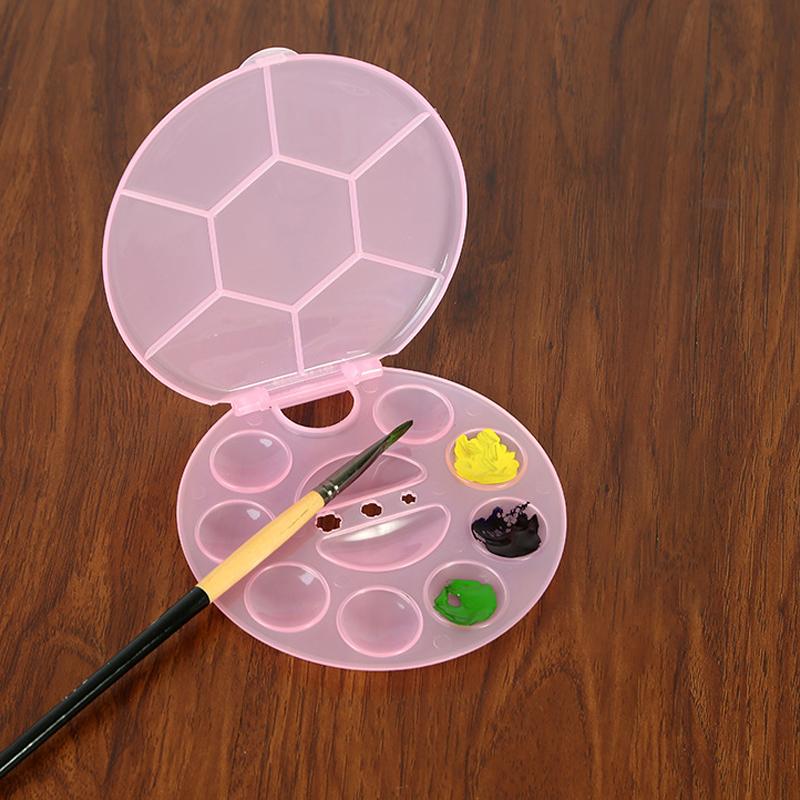1Pcs Nail Art Color Palette with Display Stand Plastic UV Gel Polish Holder DIY Drawing Paint Dish Manicure Tool