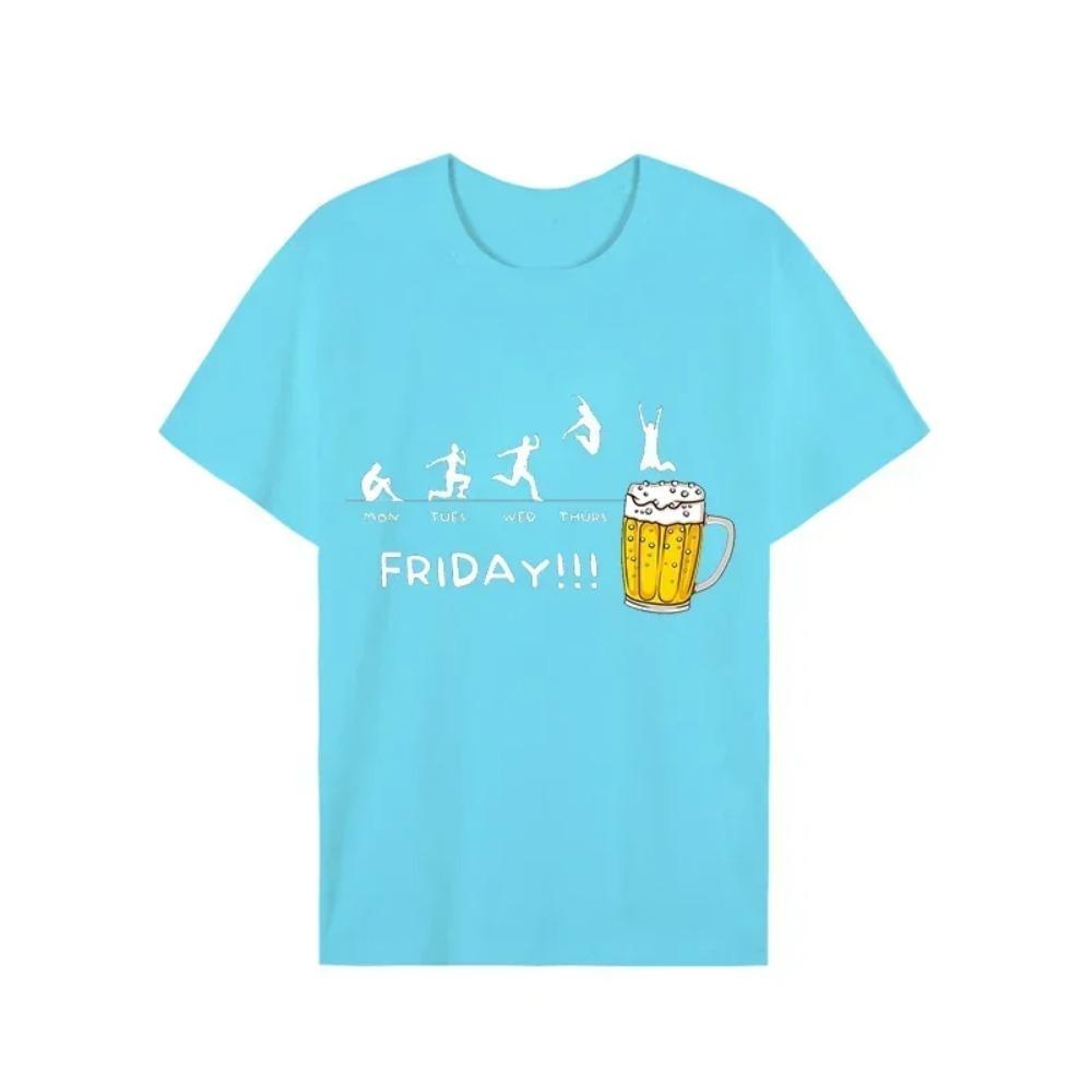 T Shirts for Men Beer Week Monday To Friday Weekend Funny Tshirt Women Men Shirt Short Sleeve Shirt Tshirt New Brand Men T-shirt